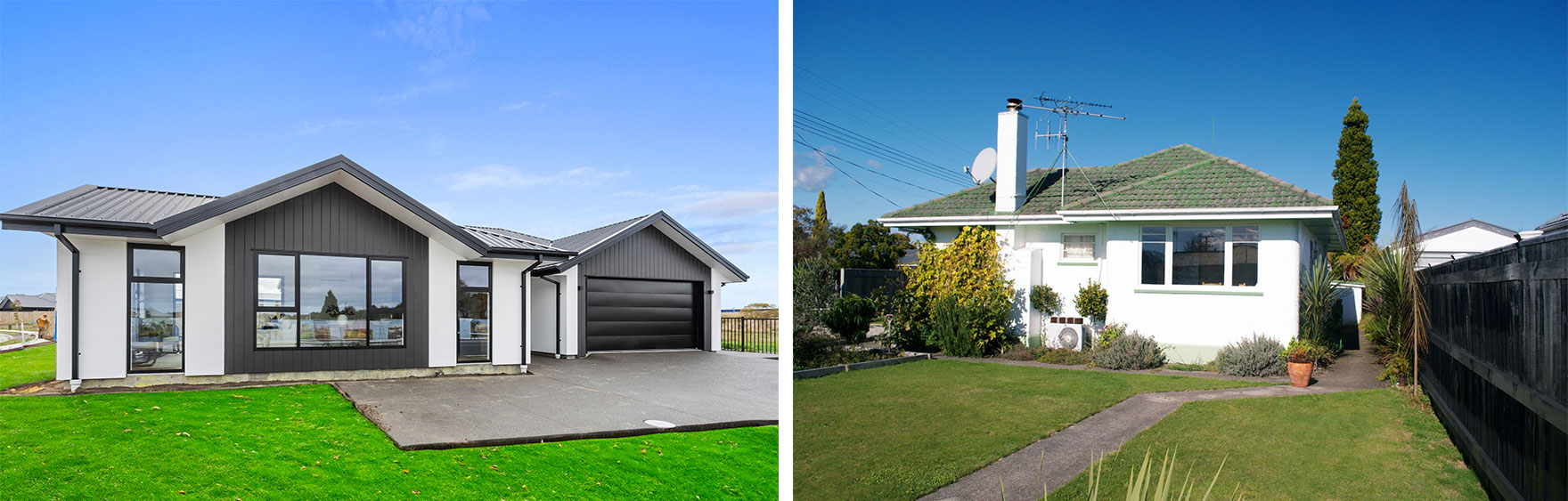 newly built house beside an older house